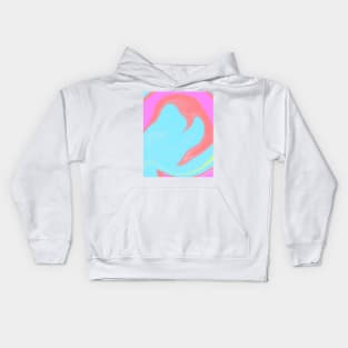 Pink blue green watercolor fluid paint art Kids Hoodie